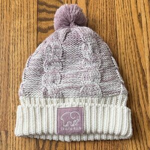 Ivory Ella Kids' Knit Beanie in Lavender and Cream